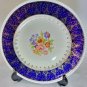 SIMPSONS POTTERS ENGLAND SOLIAM WARE COBALT BLUE GOLD DINNER PLATE 10" Floral