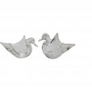 Lead Crystal Pair Swan Candy Trinket Dish