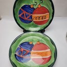 Studio 33 Hand-Painted Christmas Plate With Two Ornaments 11" Inches Wide Xmas Studio 33 Hand-Painted Christmas Plate With Two Ornaments 11" Inches Wide Xmas
