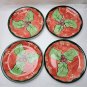 Studio 33 Hand-Painted Christmas Plate Holly Red Green 11" Inches Wide Xmas