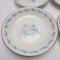 Abalone China White Sky Blue Flower #459 Bowl 7.5" x 1.5" MCM Vintage Floral