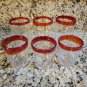 6 Mexican Heavy Hand Blown Bubble Glasses Red Tumblers Old Fashion Set