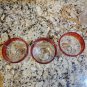 6 Mexican Heavy Hand Blown Bubble Glasses Red Tumblers Old Fashion Set
