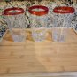 6 Mexican Heavy Hand Blown Bubble Glasses Red Tumblers Old Fashion Set