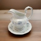 Johann Haviland Bavaria Germany Blue Garland CREAMER Platinum Saucer Vintage