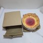 VTG NEW The Main Ingredients 4 Pc Pasta Bowls 8.5" Open Box Red Wine Yellow