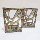 1967 TERRA SANCTA GUILD Fish Israel Paint on Brass "FAITH" Bookends 5" x 3.75" 1967 TERRA SANCTA GUILD Fish Israel Paint on Brass "FAITH" Bookends 5" x 3.75"