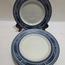 4 Dansk China ETCHING Leaves Blue & White 7 1/4" Salad Pie Bread Plates Japan