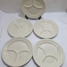 5 Vintage Homer Laughlin China Restaurant Ware Divided Plate Almond 9 3/4"