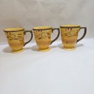 Home Trends ITALIAN VILLA Berries Scrolls Yellow Green Pedestal Cup Mug Set READ