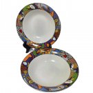 Vintage 1991 Vitromaster Metropolitan Soup Salad Bowl Art Deco 7.25" across 2 pc