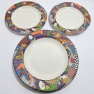 Vintage 1991 Vitromaster Metropolitan Salad Plate Saucers Art Deco 7.25"  3 pc