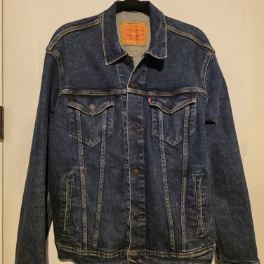Levi&acirc;��s Denim Trucker Jean Jacket Men's Large Dark Wash Bomber 72334-0322