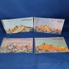 Metal Bookmark Set Mountain Scene Gold Trim & Chain Golden Sunshine New 4pc Set