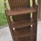 40" Natural Folding Wicker Shelving Unit 4 Shelf Rattan 40x18.75x9.5