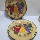 Home Trends Granada 11" Dinner Plates, Lot of 2, Fruit Design