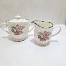 Epoch Market Day Sugar Bowl 117196 Creamer Vintage Fruit Floral Lid Cracked