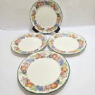 Vtg Noritake Epoch Market Day Fruit Korea Set Of 5 Salad Dessert Plates 7.75