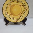 1~Italian Villa Home Trends Salad Plate Berries & Scrolls Scalloped Yellow Green