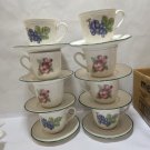 VTG Epoch Collection Market Day E801 Set of 8 Cups & Saucers - Retired - VG