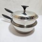 Vintage Cordon Bleu Pressure Bonded Stainless Steel Double Boiler Steamer  Lid