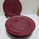 Pier 1 Exclusive Swirl Salad Plates Made Japan Red Wine 8" diameter 7 Plates