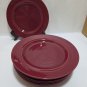 Pier 1 Exclusive Swirl Salad Plates Made Japan Red Wine 8" diameter 7 Plates
