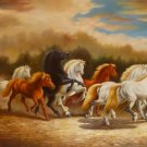 New 24x36" Hand-Made Horses Oil Painting on Canvas