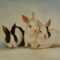 New 20x24" Hand-Made '3 Rabbits' Oil Painting on Canvas