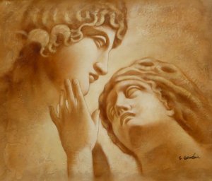 New 20x24" Hand-Made "Two Faces" Oil Painting on Canvas