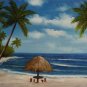 24x36" Palm Trees and Palapas Oil Painting on Canvas