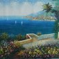 36x48" Mediterranean Sailboats Belvedere Oil Painting on Canvas