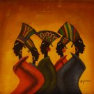 New Hand-Made 20x24" 'African Women' Oil Painting on Canvas