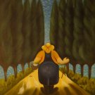 New Hand-Made 20x24" 'Woman and Swans' Oil Painting on Canvas