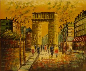 New Hand-Made 20x24" Champs Elysees Oil Painting on Canvas