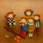 New Hand-Made 20x24" 'Playing Children' Oil Painting on Canvas