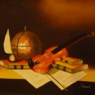 New 20x24" Violin Hand-Made Oil Painting on Canvas