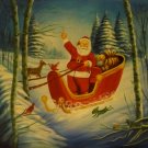 New Hand-Made 20x24" 'Santa Claus' Oil Painting on Canvas