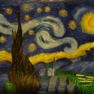 New Hand-Made 20x24" Starry Night Oil Painting on Canvas