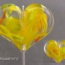 Sun Fire Lampwork Heart Focal Glass Bead