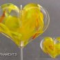 Sun Fire Lampwork Heart Focal Glass Bead
