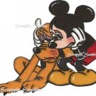 DISNEY Sad Mickey & Pluto - Printed Scrapbook Page Paper Piece Piecing - SSFFDeb