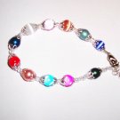 rainbow rosary bracelet