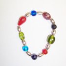 Mutli colored glass stretch bracelet