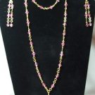 pink and gold chain set