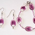 Purple Painted Glass Set