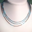 Brown and Turquoise 3-Strand Necklace
