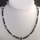 Black and Natural Wood Necklace