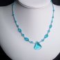 Turquoise Glass Necklace with Focal