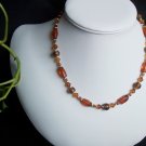 Brown and Topaz Glass Necklace